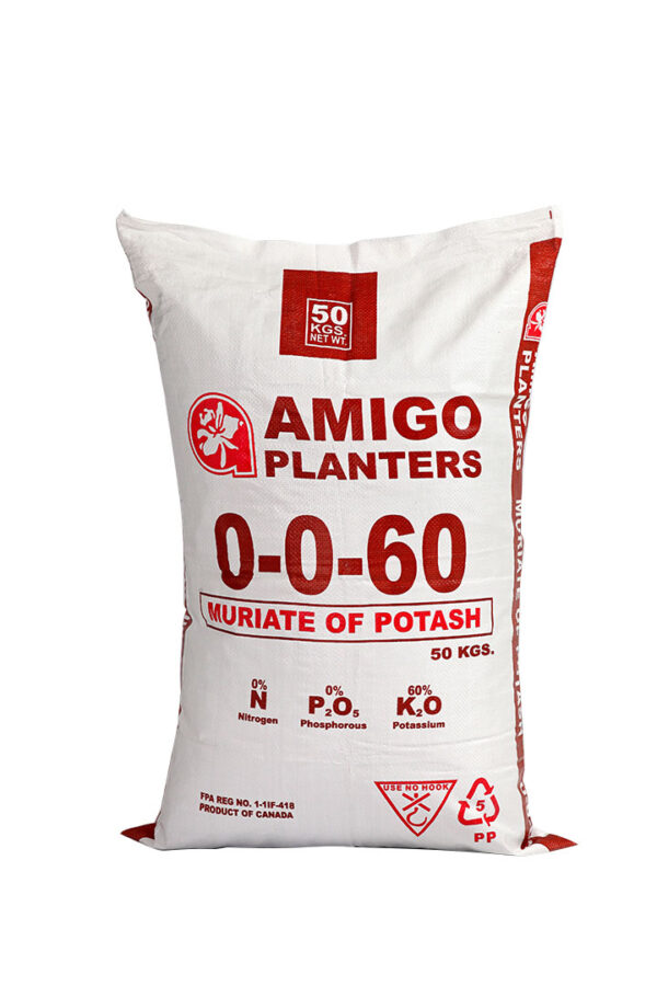 Amigo Potash Fertilizer (MOP) 0-0-60 Prilled Type (50kg)
